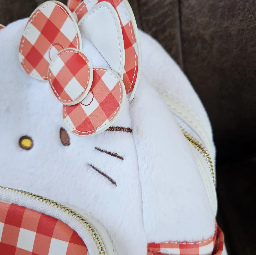 Loungefly Sanrio Hello Kitty Gingham Figural Mini Picnic Backpack
